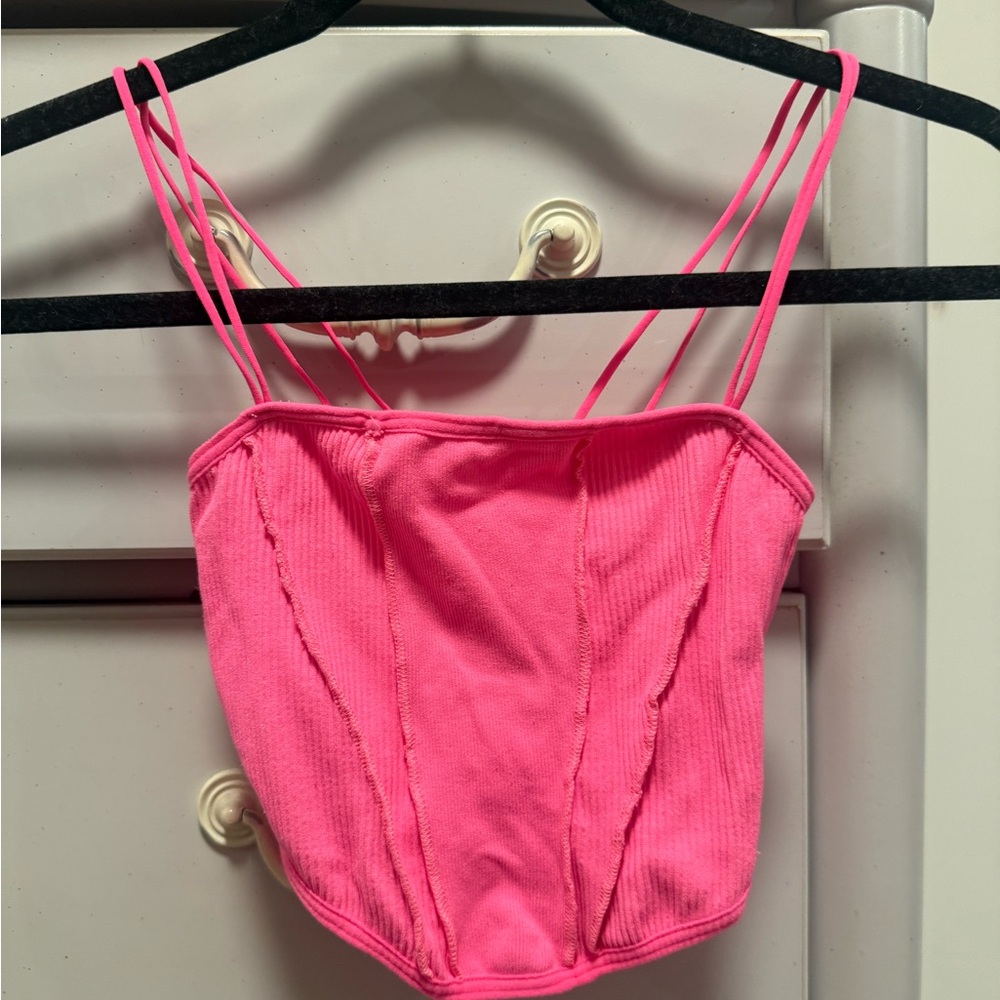 Urban Outfitters Neon Pink Strappy Top